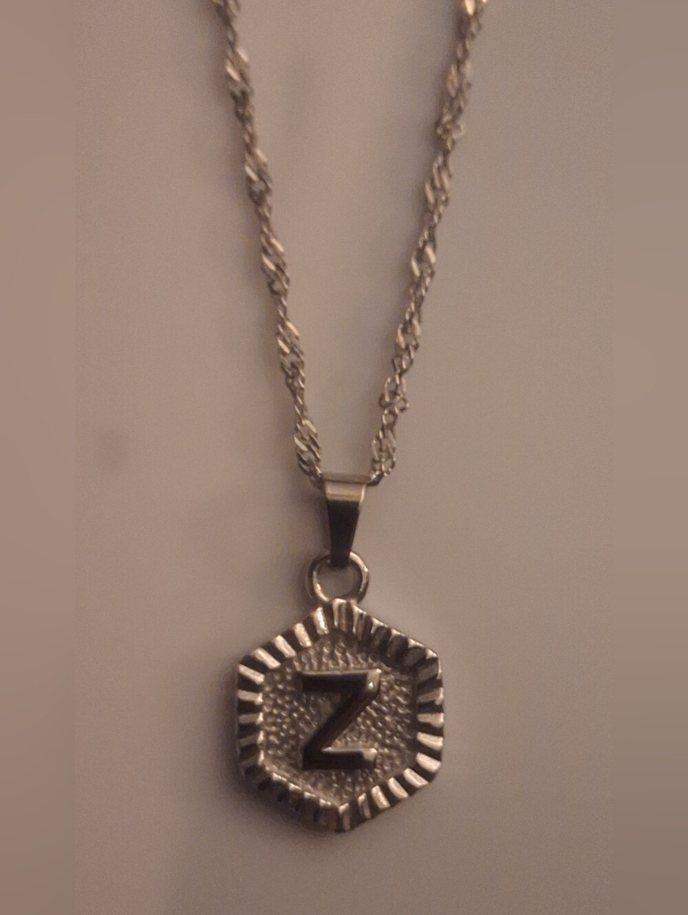 Oak & Ivy Boutique Stainless Silver Tone Z Initial Adjustable Necklace NWOT